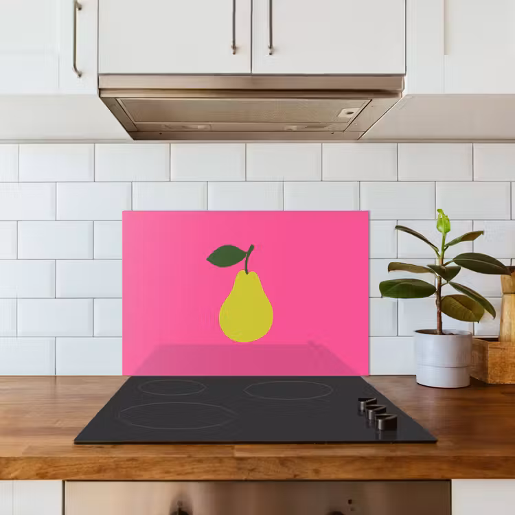 Kitchen splashback for hob - Illustration - Fruit - Pear - Green — 3