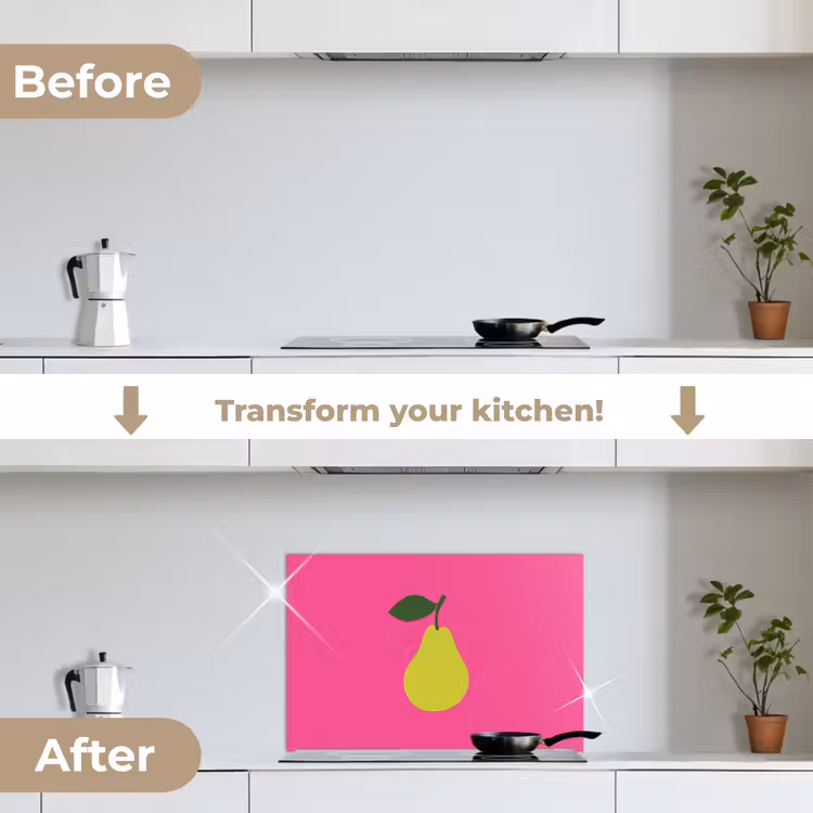 Kitchen splashback for hob - Illustration - Fruit - Pear - Green — 7