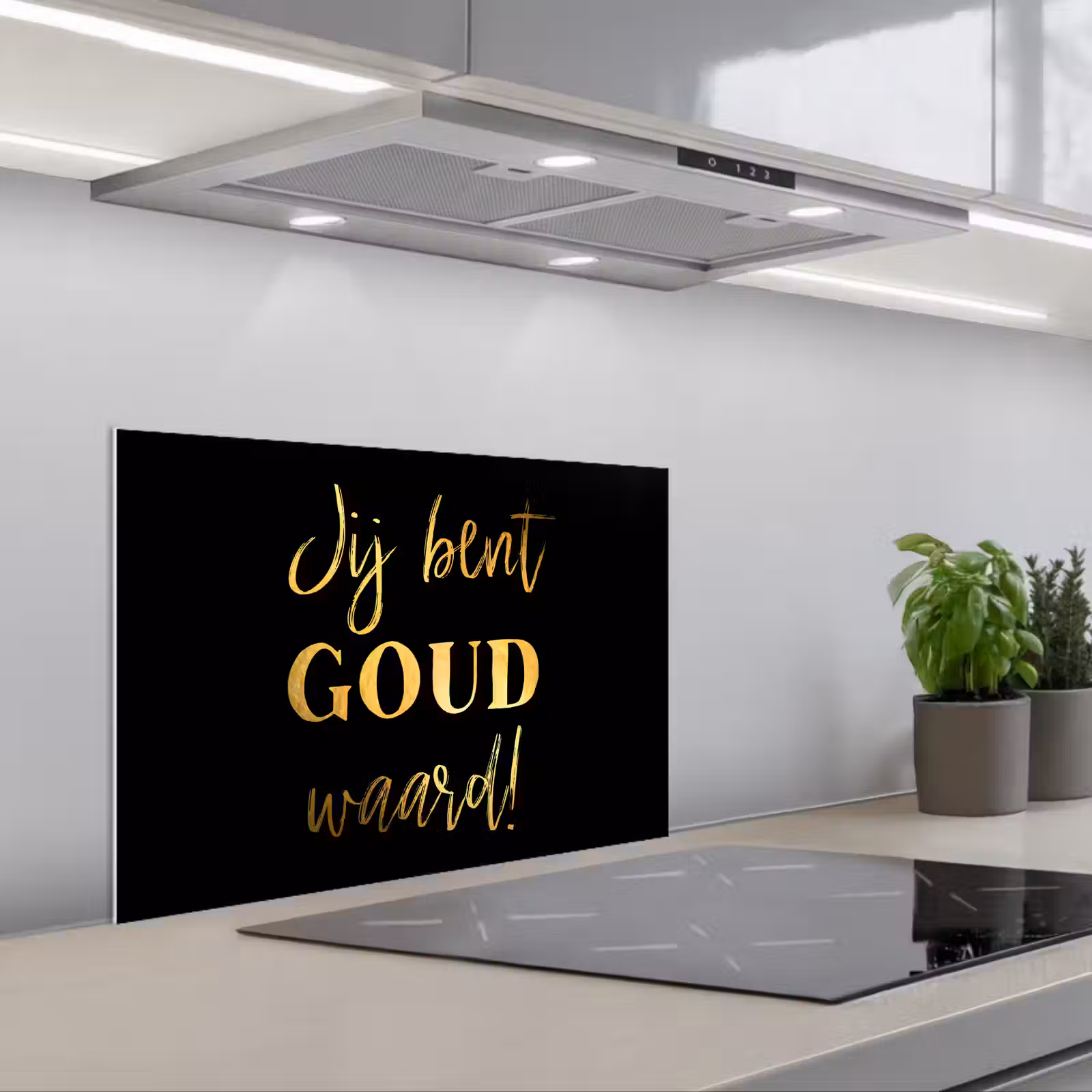 Kitchen splashback for hob - Proverbs - You're Worth Gold - Quotes — 1