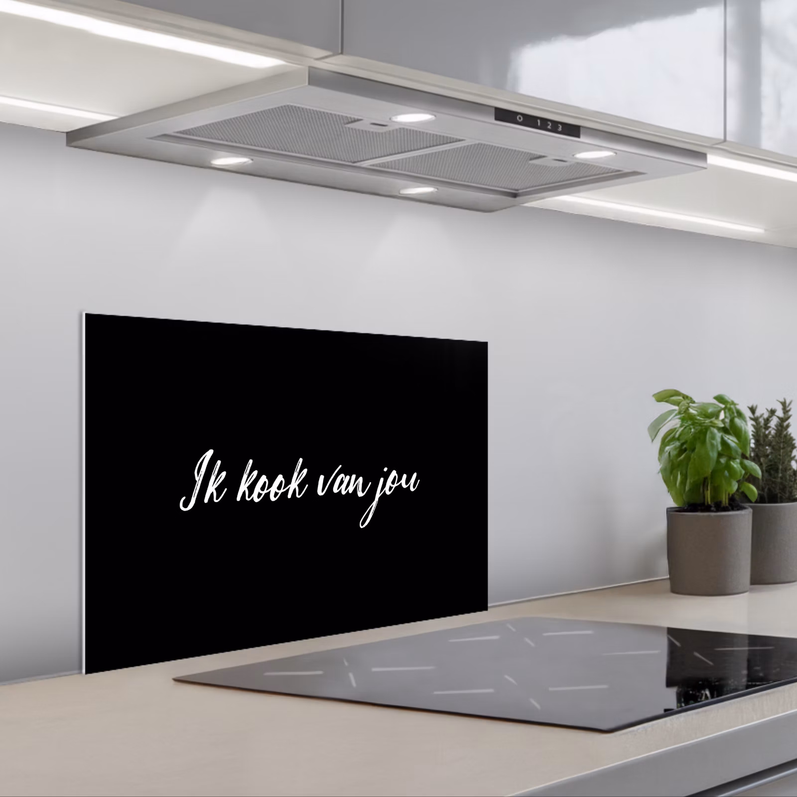 Kitchen splashback for hob - Quotes - Proverbs - I cook from you - Love - Partner — 1