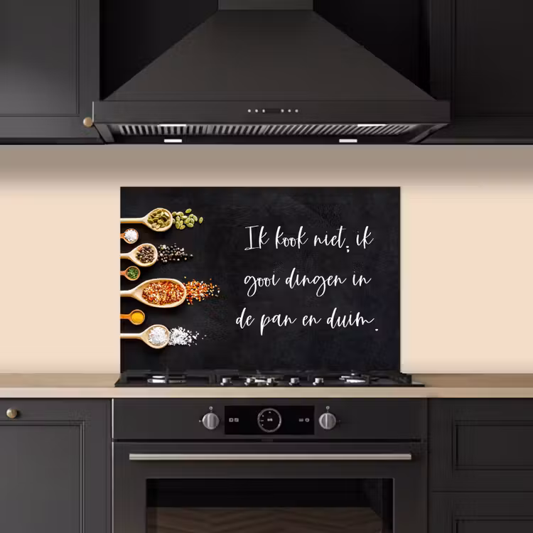 Kitchen splashback for hob - I throw things in the pan and thumb - Kitchen - Quotes - Proverbs - Humor — 5