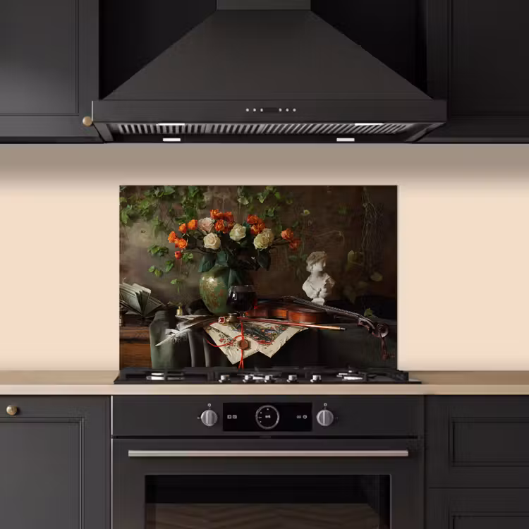 Kitchen splashback for hob - Flowers - Violin - Still life — 5