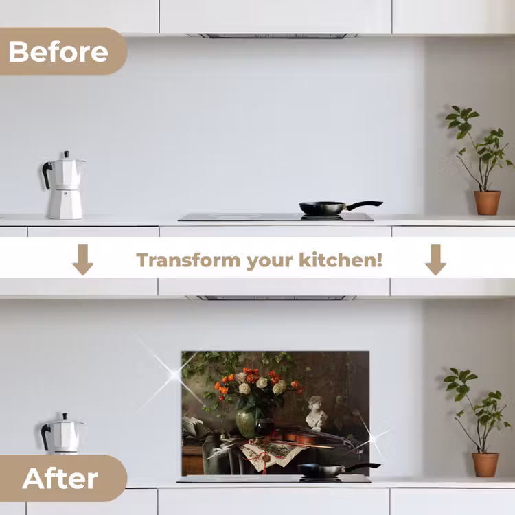Kitchen splashback for hob - Flowers - Violin - Still life — 7