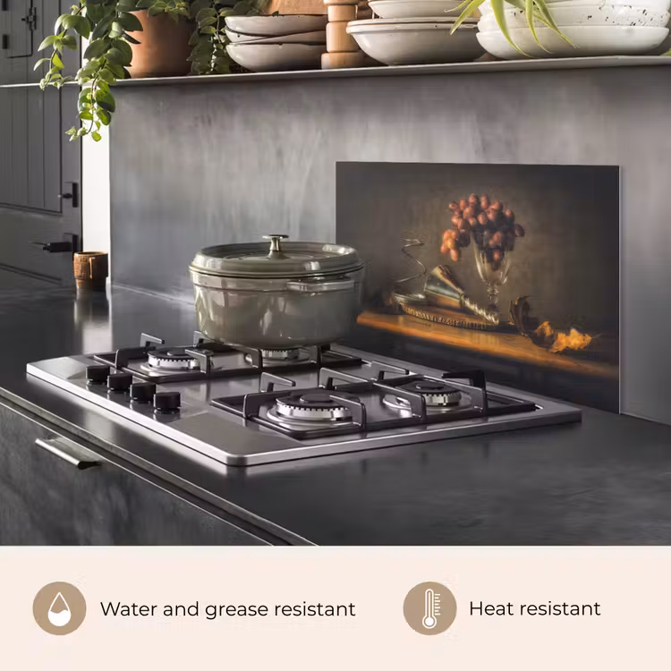 Kitchen splashback for hob - Painting - Still life - Glass - Grapes - Art — 2