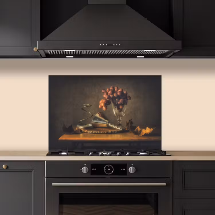 Kitchen splashback for hob - Painting - Still life - Glass - Grapes - Art — 5