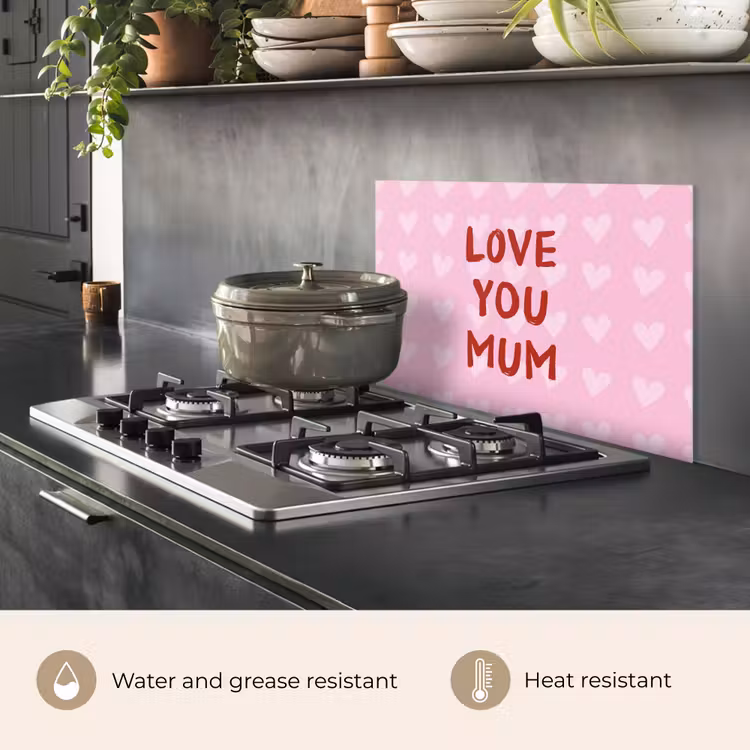 Kitchen splashback for hob - Love - Quote - Mother - Red — 2