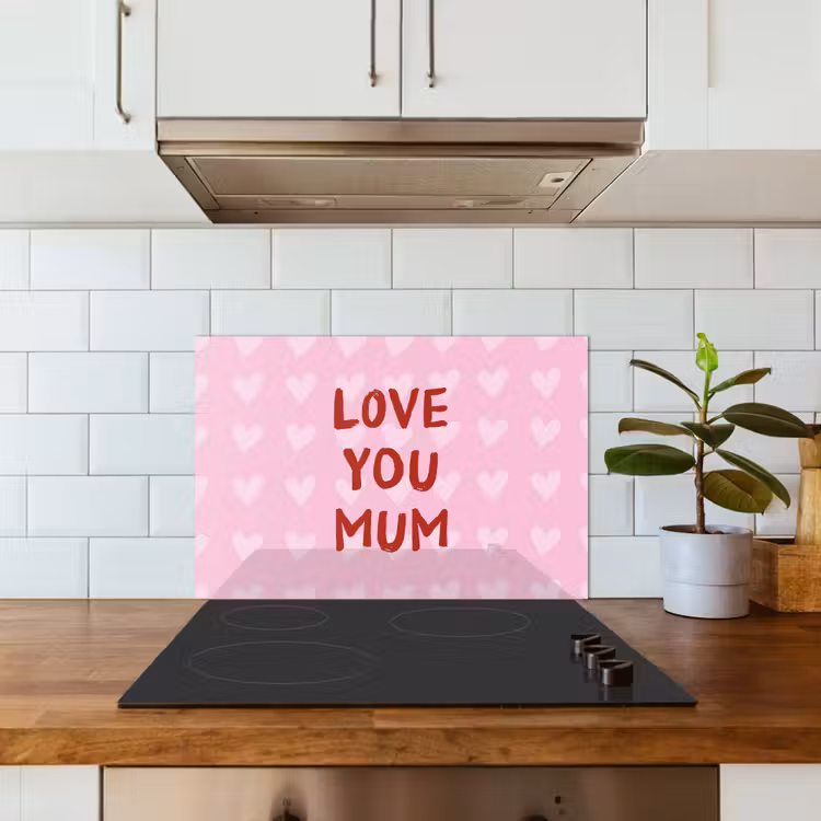 Kitchen splashback for hob - Love - Quote - Mother - Red — 3