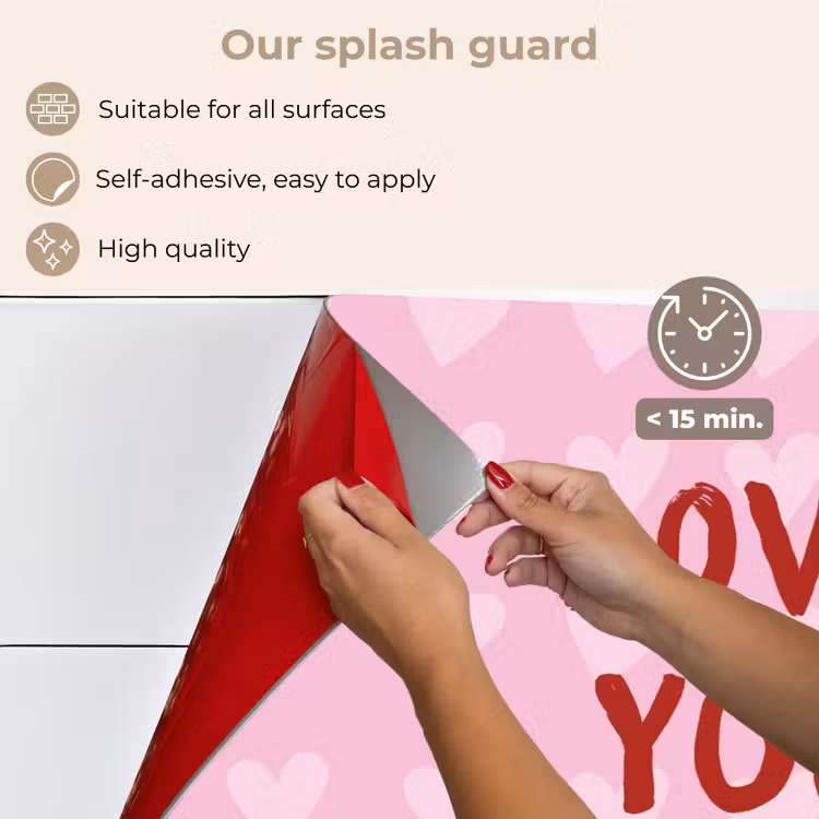 Kitchen splashback for hob - Love - Quote - Mother - Red — 4