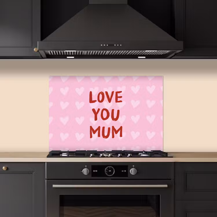 Kitchen splashback for hob - Love - Quote - Mother - Red — 5