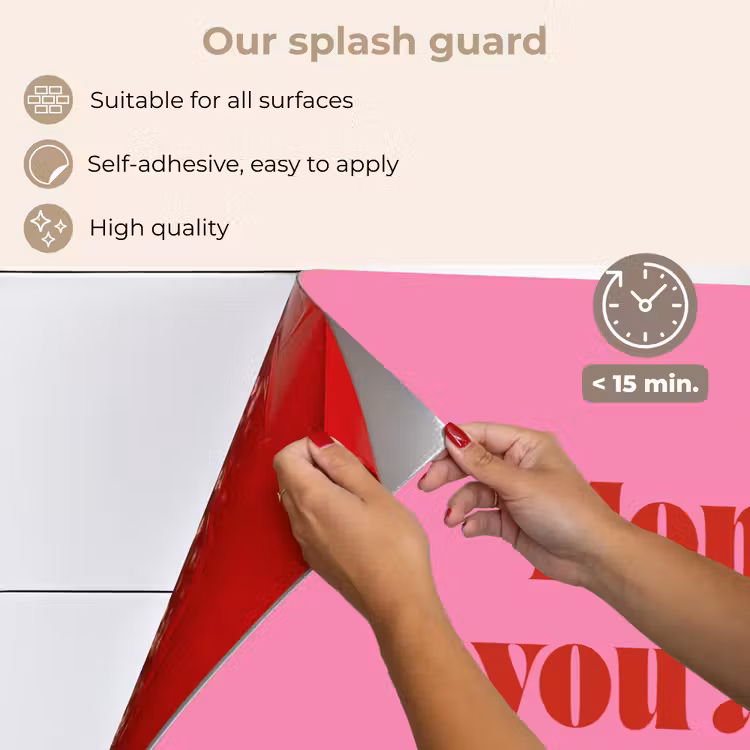 Kitchen splashback for hob - Mother - Message -Pink — 4