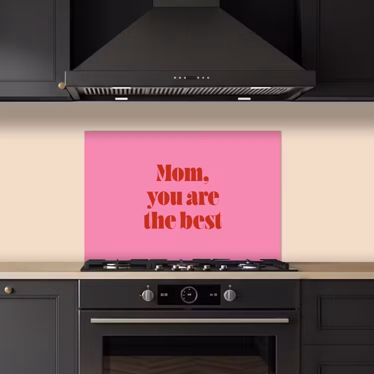 Kitchen splashback for hob - Mother - Message -Pink — 5