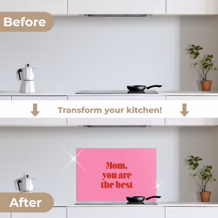 Kitchen splashback for hob - Mother - Message -Pink — 7