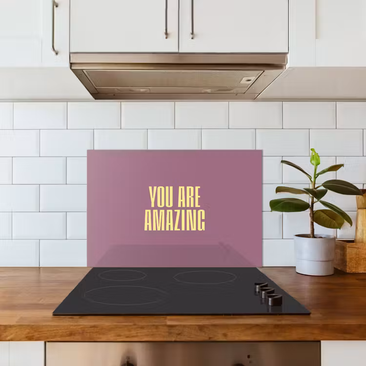 Kitchen splashback for hob - Text - Purple - Amazing — 3