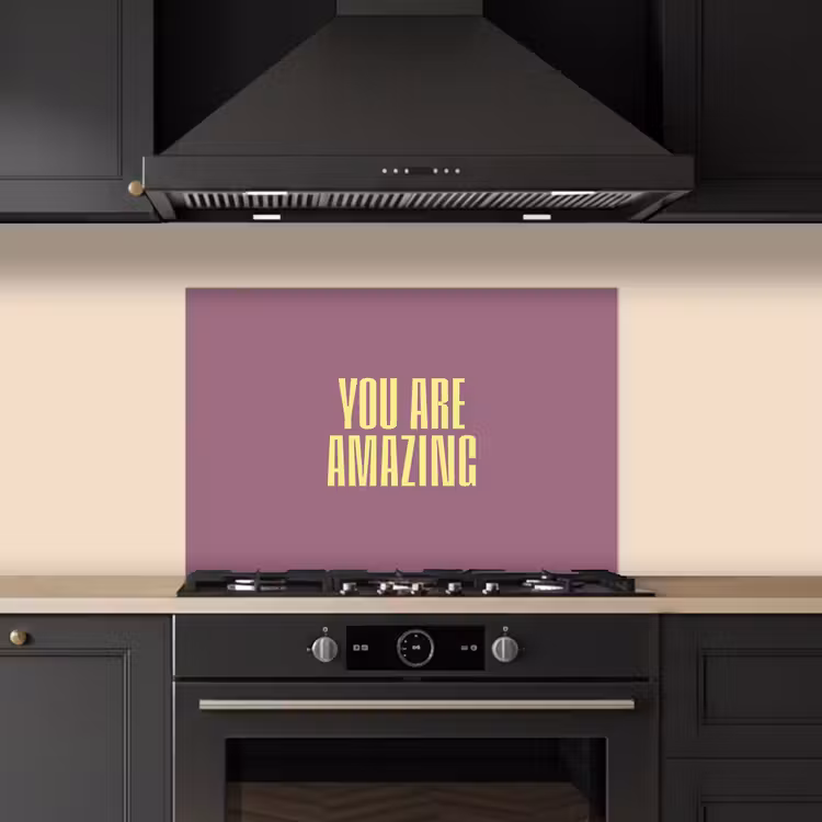 Kitchen splashback for hob - Text - Purple - Amazing — 5
