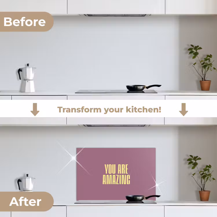 Kitchen splashback for hob - Text - Purple - Amazing — 7