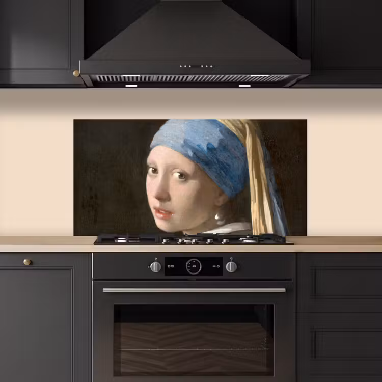 Kitchen splashback for hob - Girl with a Pearl Earring - Painting by Johannes Vermeer — 5