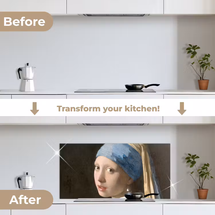 Kitchen splashback for hob - Girl with a Pearl Earring - Painting by Johannes Vermeer — 7