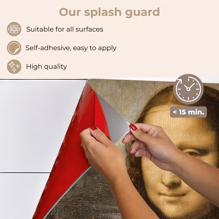 Kitchen splashback for hob - Mona Lisa - Cat - Leonardo da Vinci - Vintage - Artwork - Old Masters - Painting — 4