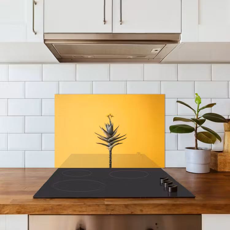 Kitchen splashback for hob - Plant - Minimalist - Flower - Yellow — 3