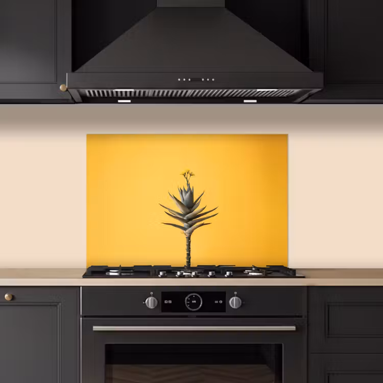 Kitchen splashback for hob - Plant - Minimalist - Flower - Yellow — 5