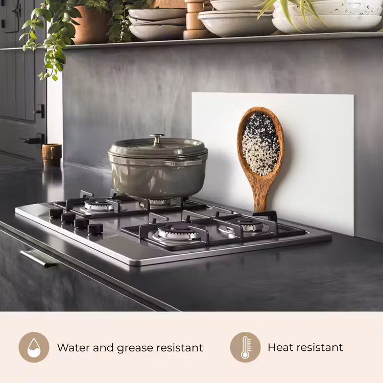 Kitchen splashback for hob - Spoon - Sesame - White — 2