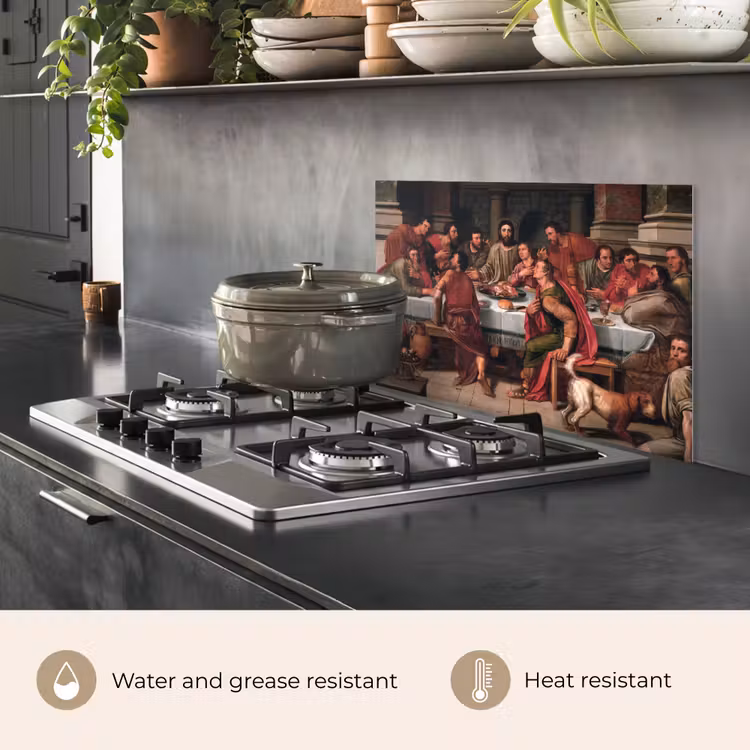 Kitchen splashback for hob - The Last Supper - Painting by William Key — 2