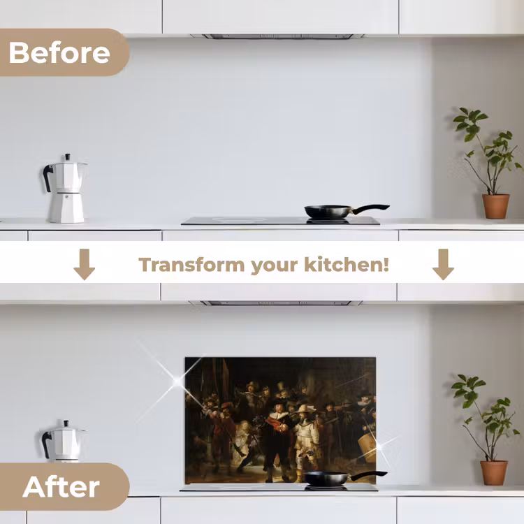 Kitchen splashback for hob - The Night Watch - Art - Old Masters - Rembrandt — 7