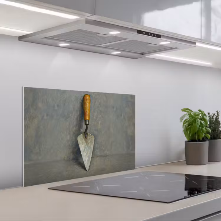 Kitchen splashback for hob - Trowel - Paint - Tools — 1