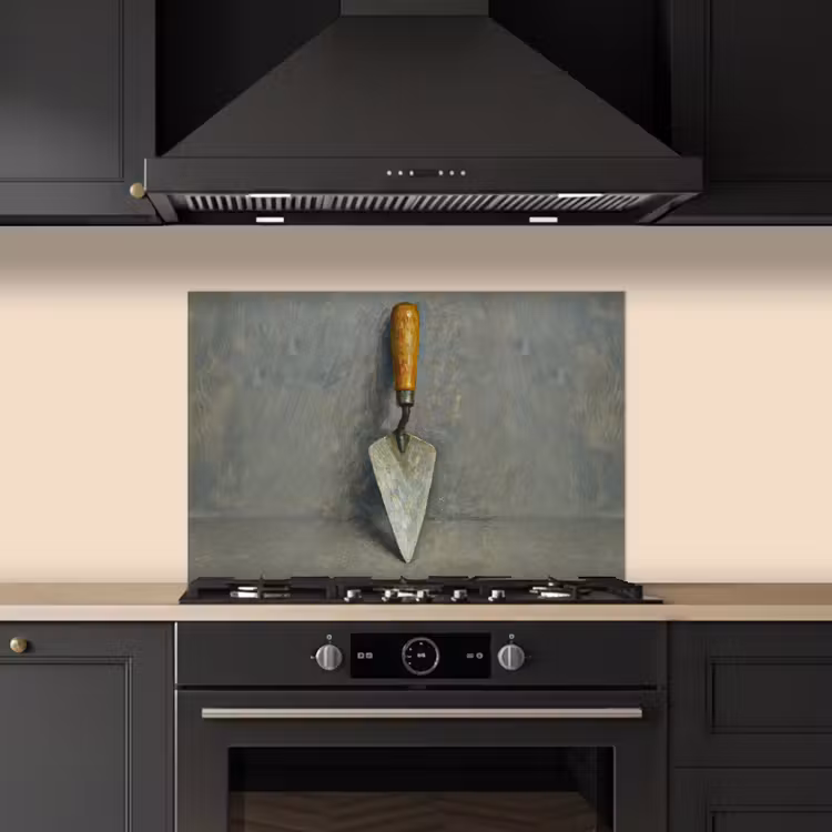 Kitchen splashback for hob - Trowel - Paint - Tools — 5