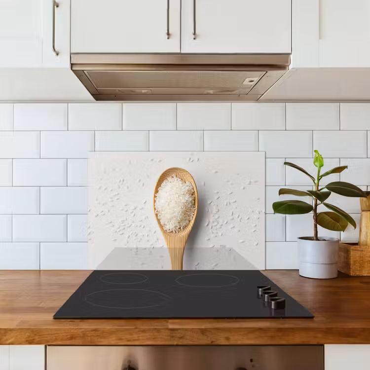 Kitchen splashback for hob - Wood - Spoon - Rice — 3