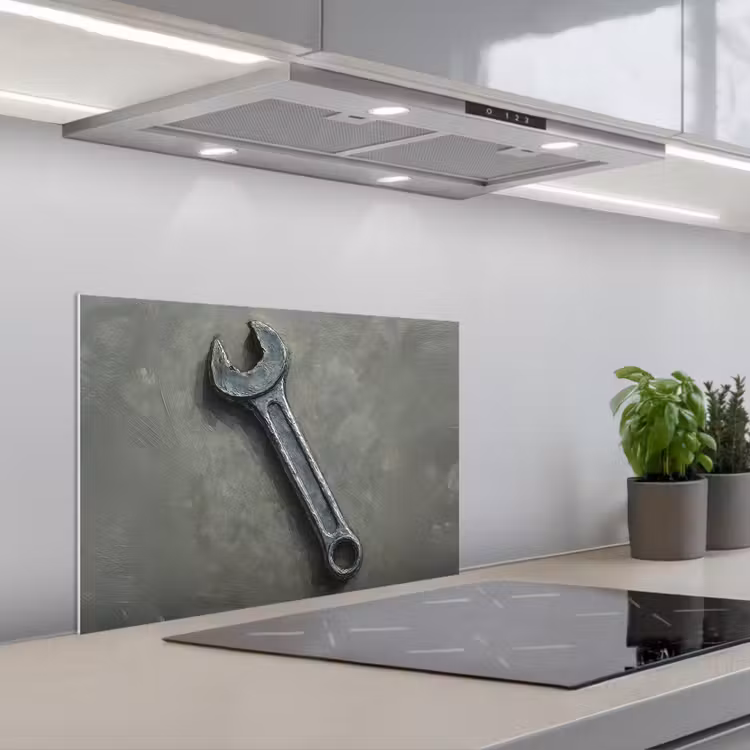 Kitchen splashback for hob - Wrench - Painting - Tools - Paint — 1