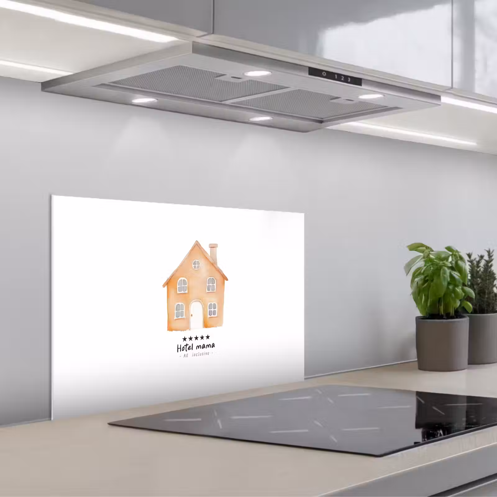 Kitchen splashback for hob - Orange - Cottage - Quote - Hotel — 1