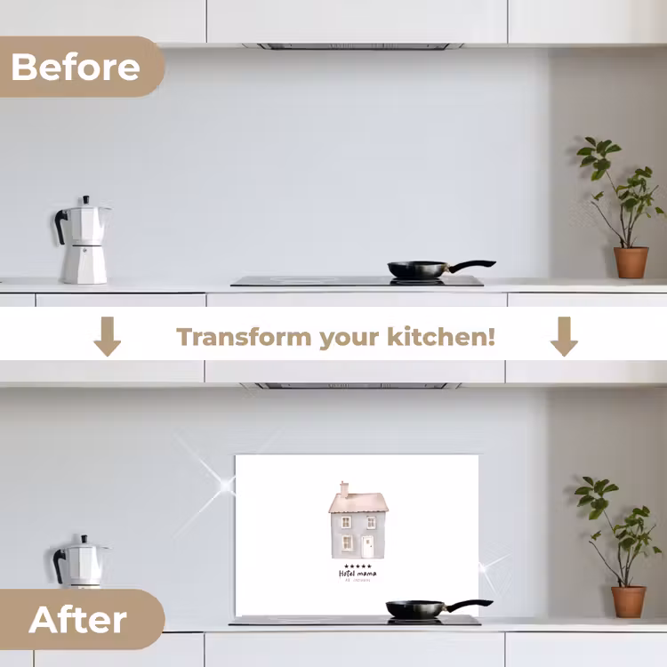 Kitchen splashback for hob - Light blue - House - Mommy - Text — 7