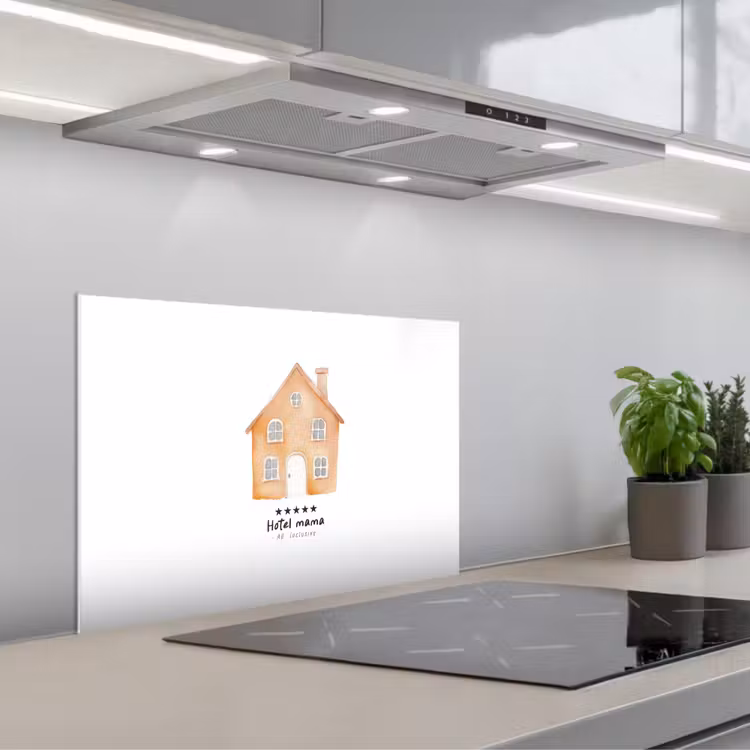 Kitchen splashback for hob - Orange - Cottage - Quote - Hotel — 1
