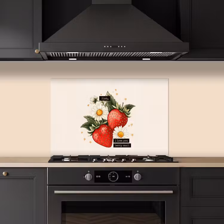 Kitchen splashback for hob - Strawberries - Daisies - Quote - Stars — 5