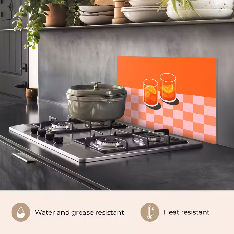 Kitchen splashback for hob - Orange - Glasses - Orange — 2