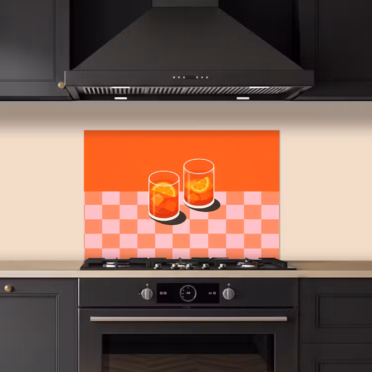 Kitchen splashback for hob - Orange - Glasses - Orange — 5