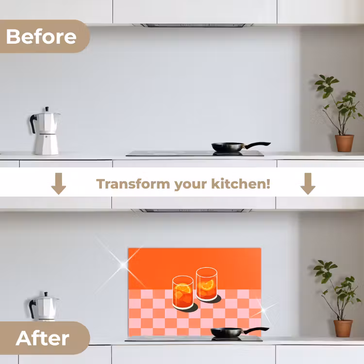 Kitchen splashback for hob - Orange - Glasses - Orange — 7
