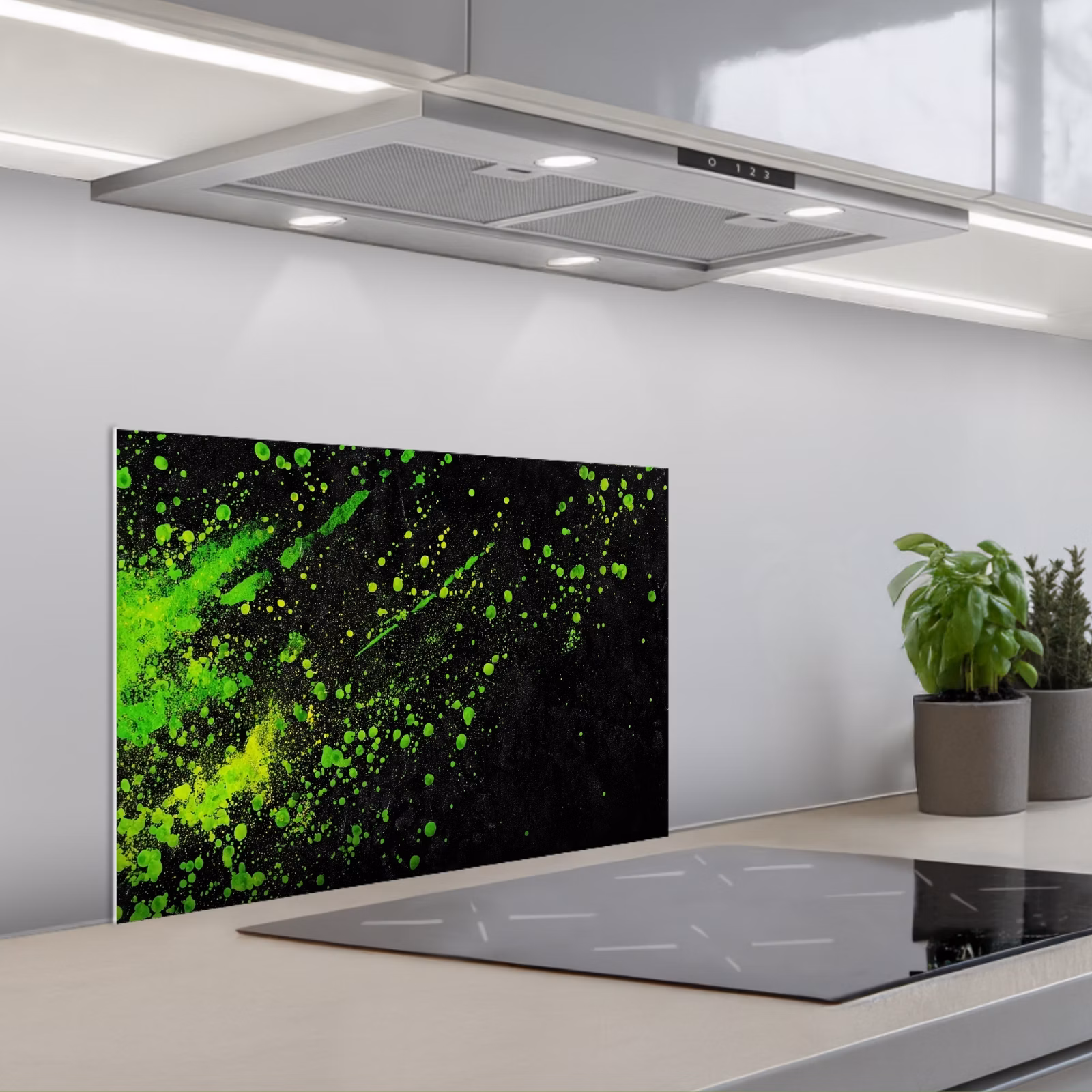 Kitchen splashback for hob - Gaming - Splash - Green - Chaotic - Green — 1