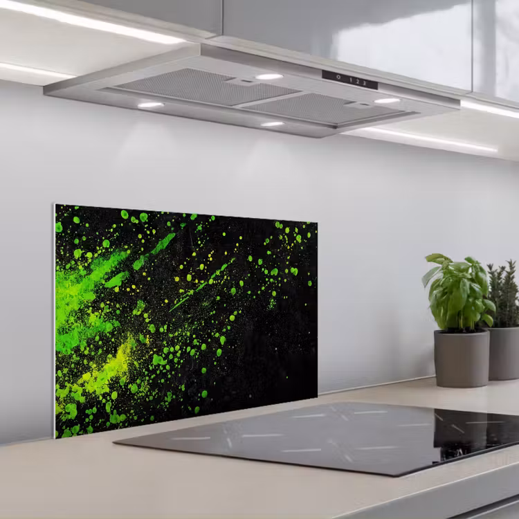 Kitchen splashback for hob - Gaming - Splash - Green - Chaotic - Green — 1