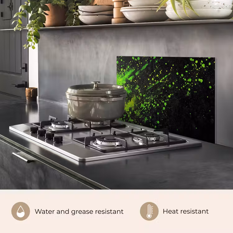 Kitchen splashback for hob - Gaming - Splash - Green - Chaotic - Green — 2