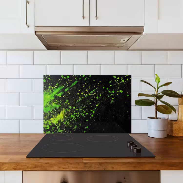 Kitchen splashback for hob - Gaming - Splash - Green - Chaotic - Green — 3