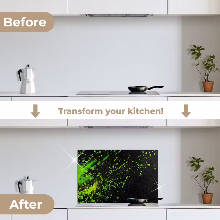 Kitchen splashback for hob - Gaming - Splash - Green - Chaotic - Green — 7