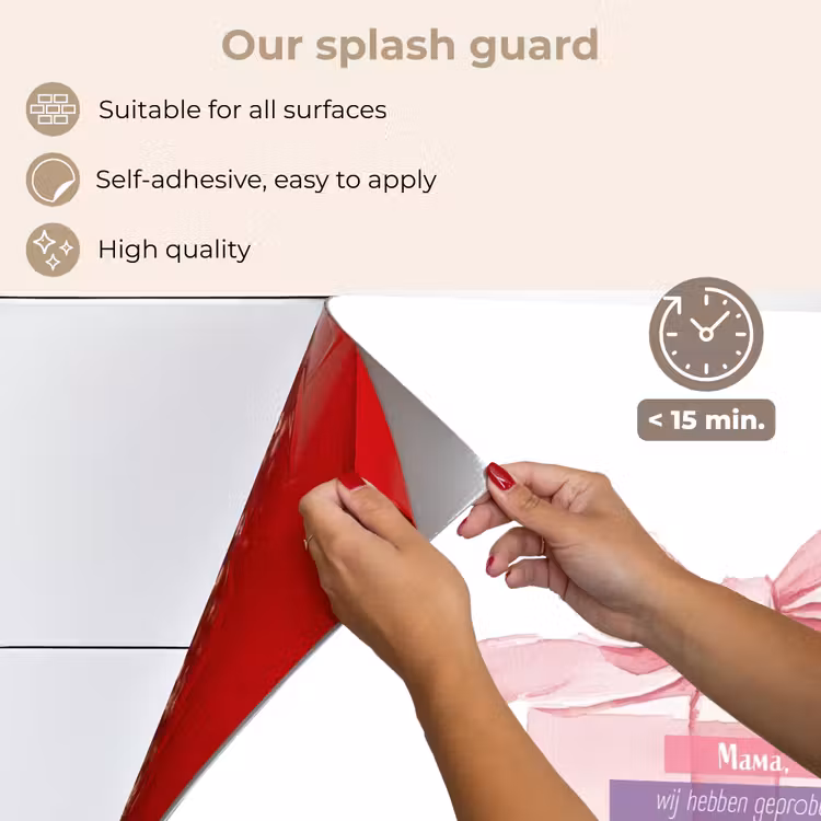 Kitchen splashback for hob - Gift - Bow - Text - Pink — 4