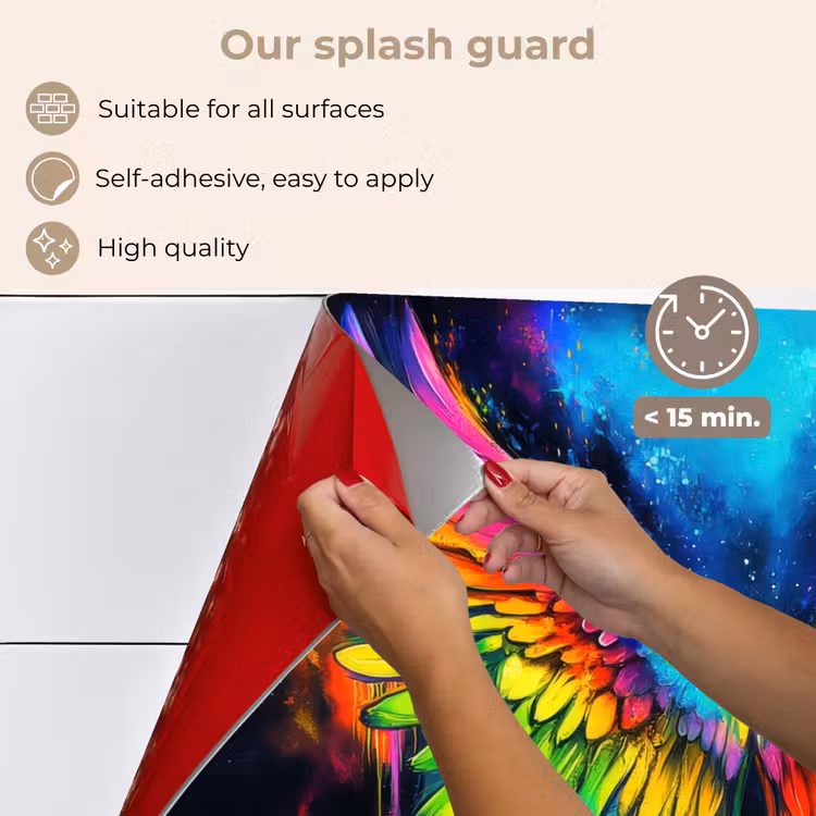 Kitchen splashback for hob - Rainbow colors - Wings - Magical — 4