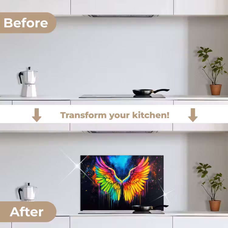 Kitchen splashback for hob - Rainbow colors - Wings - Magical — 7