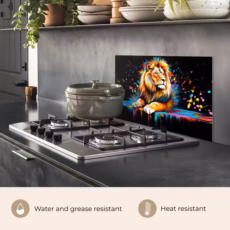 Kitchen splashback for hob - Lion - Colorful - Splashes — 2