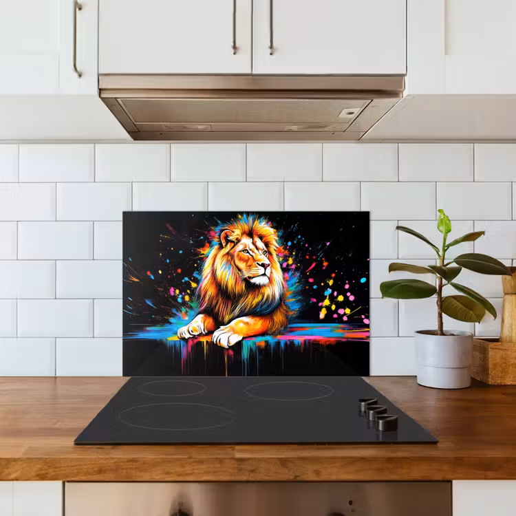 Kitchen splashback for hob - Lion - Colorful - Splashes — 3