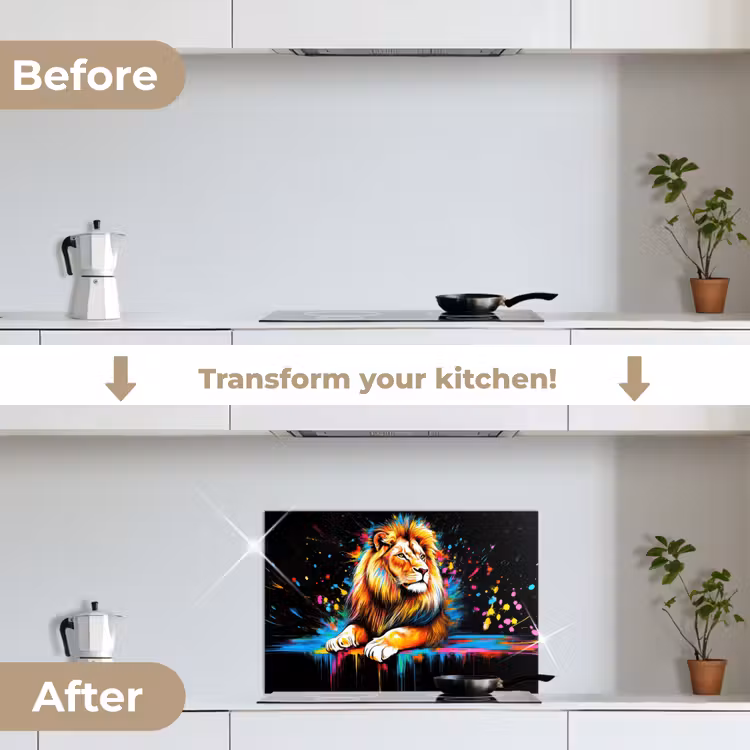 Kitchen splashback for hob - Lion - Colorful - Splashes — 7