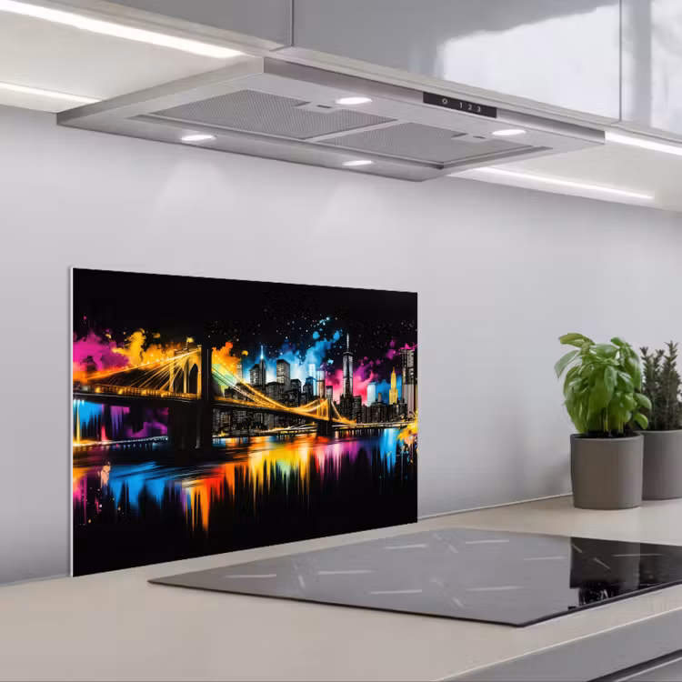 Kitchen splashback for hob - Skyline - Bridge - Lighting - Colors — 1